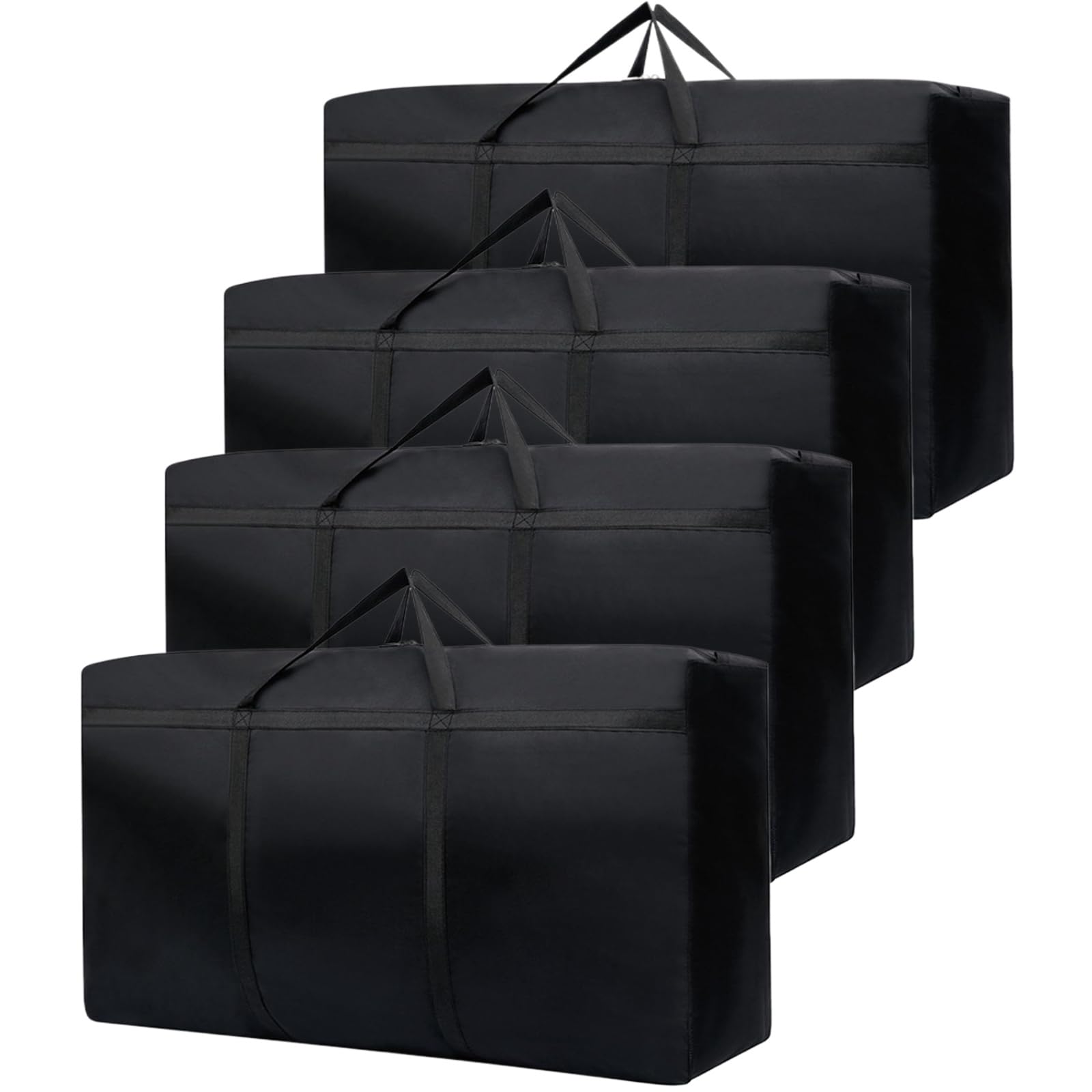 wintfarm extra large storage bags,4PCS 180L Waterproof Duvet Moving Boxes,600D Oxford For Under Bed Storage,Clothes,Bedding Or Traveling And Moving,100 * 60 * 30cm large storage bags with zips