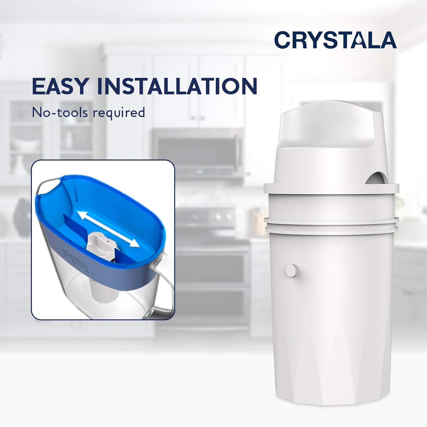 Crystala PPF900Z Pur Water Filter Replacement, Compatible with All Pur Pitchers and Dispensers, PPT700W, CR-1100C, DS-1800Z, and PPF900Z Pitcher Water Filter with Advance Filtration (3 Packs): Home & Kitchen