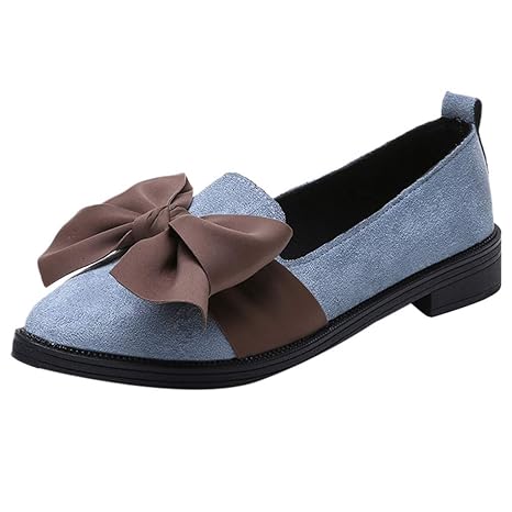 Freizeitschuhe Damen Bogen Elegent Sandalen Frauen Segelschuhe Spitzen Slip-On Schuhe mit Quadratische Ferse Einzelne Schuhe Lässig Wanderschuhe Party Schuhe