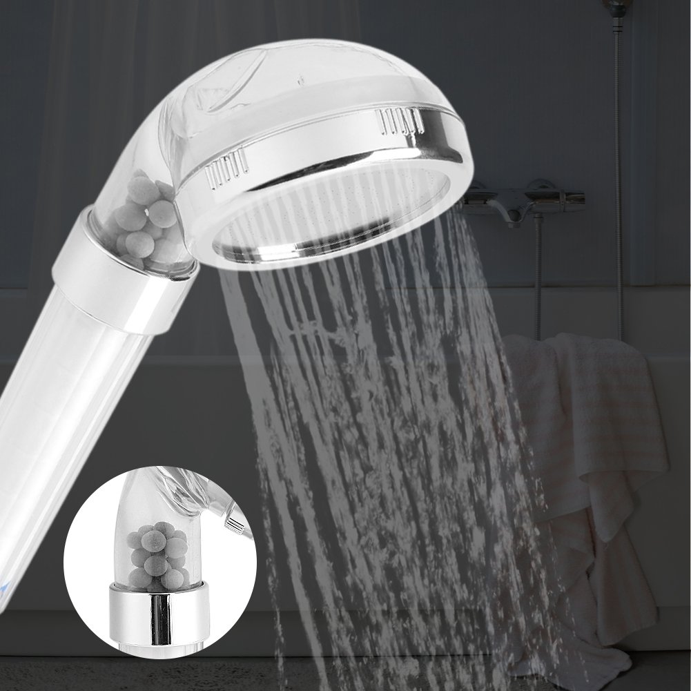 High Pressure Handheld Shower Head with 3pcs PP Cotton Filters Bathroom Water-Saving Negative Ion Filtered Shower Head Shower