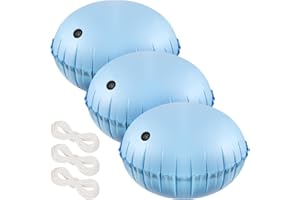 PAMASE 3pcs Pool Air Pillows for Above Ground Pools - 4ft Dia. Winter Closing Winterizing Kit with Ropes, Thicken PVC Ice Equalizer Support, Swimming Pool Patio Furniture Cover Airbag