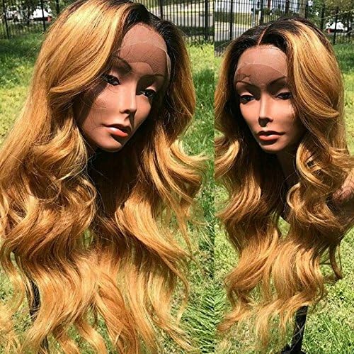 KRN Body Wave Human Hair 1b27 Colour 150 Density Lace Front Wigs with Baby Hair for Black Women (16 Inch, Lace Front Wig)