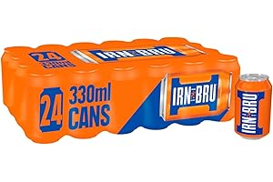 IRN-BRU Original Scottish Sparkling Soda, Citrus Flavored Carbonated Drink - Sparkling Flavored Soft Drink, 32 Flavor Recipe, 11.1 fl oz Cans, Pack of 24
