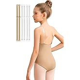 Babene Women and Girls Nude Seamless Camisole Undergarment for Ballet Dance with Clear Adjustable Straps