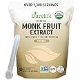 Durelife Organic 100% Pure Monk Fruit sweetener, No Erythritol, Monkfruit Extract Powder, USDA organic, NON-GMO Project Verified, Keto Certified, OU kosher, No Fillers Zero Calorie Sugar Substitute 15 OZ