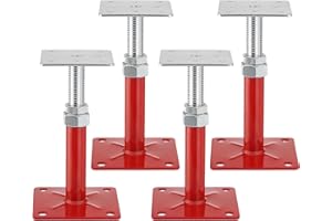 TRUCFUSION 5-8" House Floor Jacks Adjustable Screw Jacks Post, Foundation Jacks for Leveling The Basement Floor, Load Capacity 5000lbs, 4PCS
