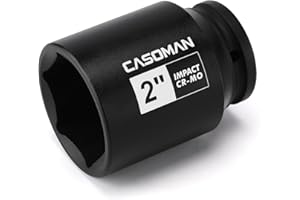 CASOMAN 3/4" Drive 6PT Deep Impact Socket-2", SAE, CR-MO, Spindle Axle Nut Socket for Easy Removal of Axle Shaft Nuts(2")