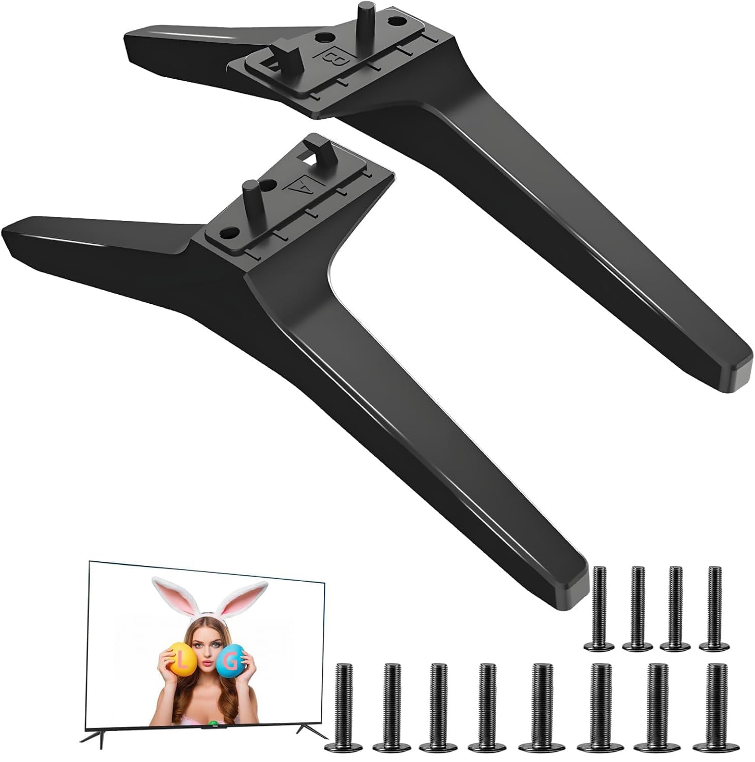 Supporto per LG TV Gambe di ricambio, gambe per TV LG TV 49 50 55 pollici - MAM643660 MEZ64114730 49UK6300PUE 49LJ5550 49LJ550M-UB 50UK6300 50UK6300BUB 55LJ55 5 EU 5LJ550M-UB 55UJ6300UA con viti