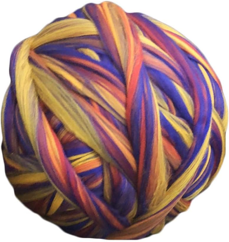Huhu 500g Chunky Yarn, hand-woven rainbow Thick Infused Cotton yarn Soft Bulky Roving Cotton Yarn Worsted Natural Silk Yarn 8cm Hand-woven Blanket