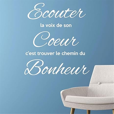 Amazon Com Misou Wall Decal Vinyl Wall Decals Quotes Sayings Words Art Decor Lettering Sticker Citation Ecouter La Voix De Son Bedroom Home Kitchen