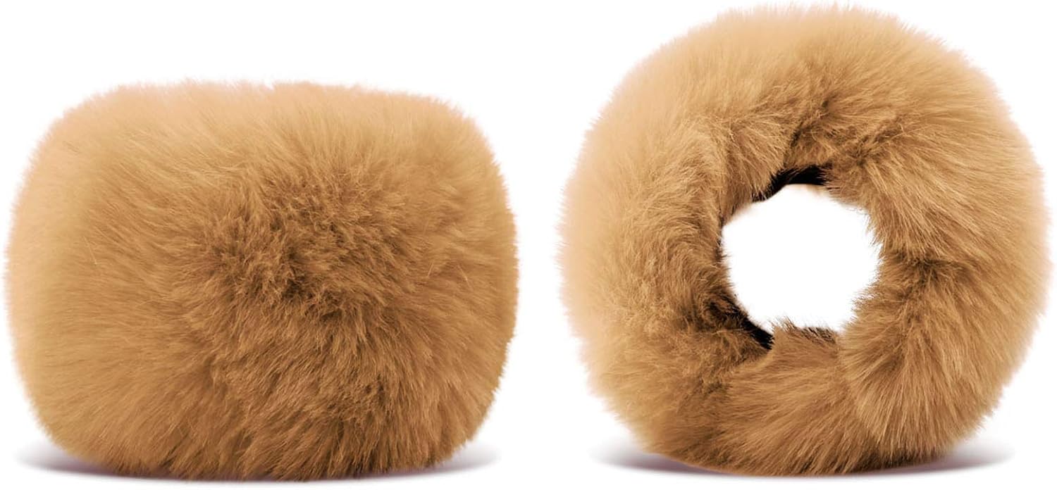 Simplicity Faux Fur Costume Wrist Band Ring Cuff Fuzzy Arm Warmers, White at  Women’s Clothing store: Running Gloves