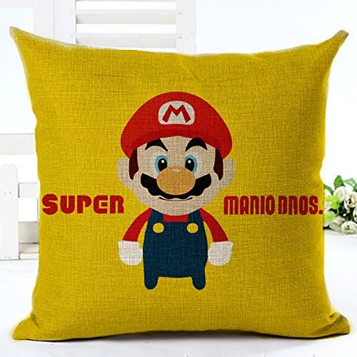 Super Mario Throw Pillow Cover 18 inches X 18 Inches Square Linen Pillow Case