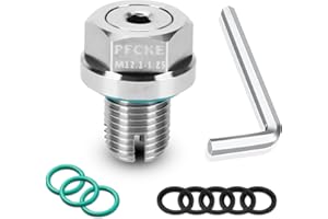PFCKE M12.1-1.25x 15mm Oil Drain Plug Oversize Piggyback, Stainless Steel Self Tapping Oil Pan Thread Repair Kit with O-Ring,and Hexagonal Wrench.