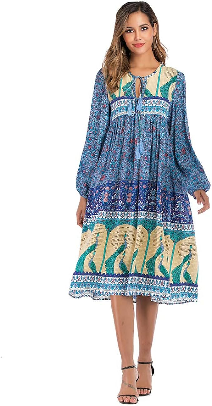 loose midi dress with sleeves