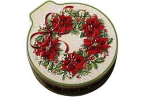 Cabilock Bump Tinplate Candy Box with Lid 2024 Christmas Biscuit Tin Storage Container Xmas Candy Jar for