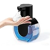 Ipefan Automatic Soap Dispenser Touchless,Rechargeable Foaming Soap Dispenser,15oz/420ml Smart Hand Soap Dispensers,4-Level Adjustable,Wall Mount for Bathroom Kitchen Dish Soap,Hands-Free (Black)