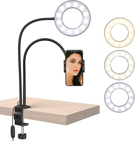 Amazon Co Jp Ledリングライト Tripsky 6インチ 自撮リングライト スマホスタント付き クリップ式 3色モード 10階段調光 Usb充電式 360度調節 2in1 スマホスタンド ビデオカメラ撮影 日本語説明書 家電 カメラ