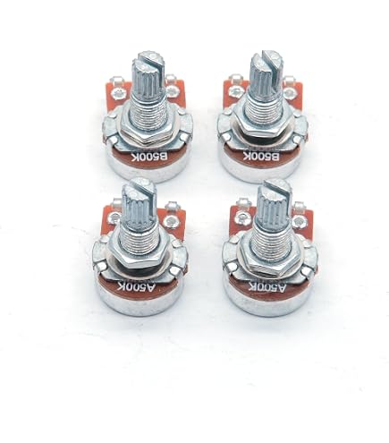 4 Potenziometri Mini Alpha B250K Linear Taper | Split Shaft Per Chitarra Elettrica | Argento