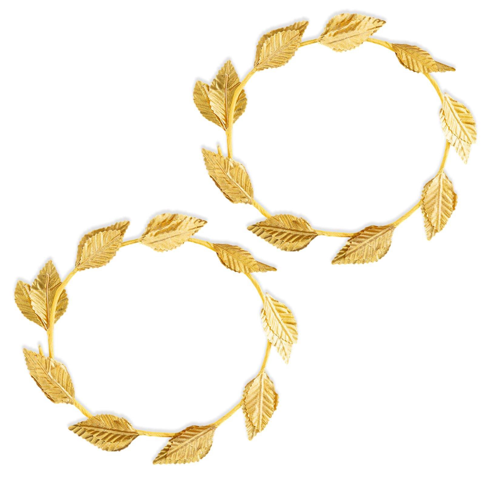2-Piece Gold Leaf Headband, Roman Leaf Crown, Gold Leaf Head Ring, Greek Crown Headdress for Christmas Party Decoration, Photo Shoot Props, Greek Goddess Accessories, Statue of Liberty Headband