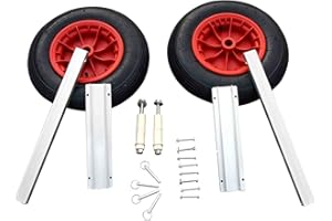 AQUOS Aluminum Transom Launching Wheels for Inflatable Boat Tender Dinghy Rafts