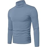 Askdeer Men's Turtleneck Long Sleeve Shirts Thermal Underwear Tops Basic Pullover Sweater Tees