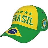 DABOYOZHZH Brazil Flag Brazilian 5 Stars Brasil Baseball Cap Full Print Adult Men Hat Patriotism Supporter Soccer Caps Black