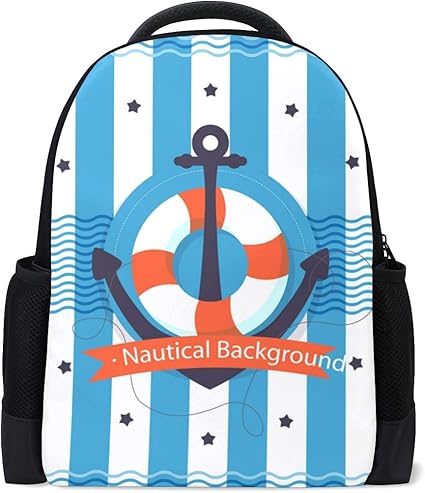 Amazon Jerecy Stipes 航海アンカー バックグラウンド カジュアルバックパック カスタム オフィス 学校 ラップトップバッグ 旅行 デイパック Jerecy Pcバッグ ケース スリーブ 通販