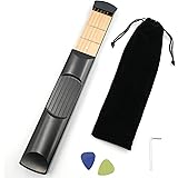 GOSONO Pocket Acoustic Guitar Practice Tool 6 String Fingerboard 6 Fret Chord Trainer Portable Gadget with 2 Pick