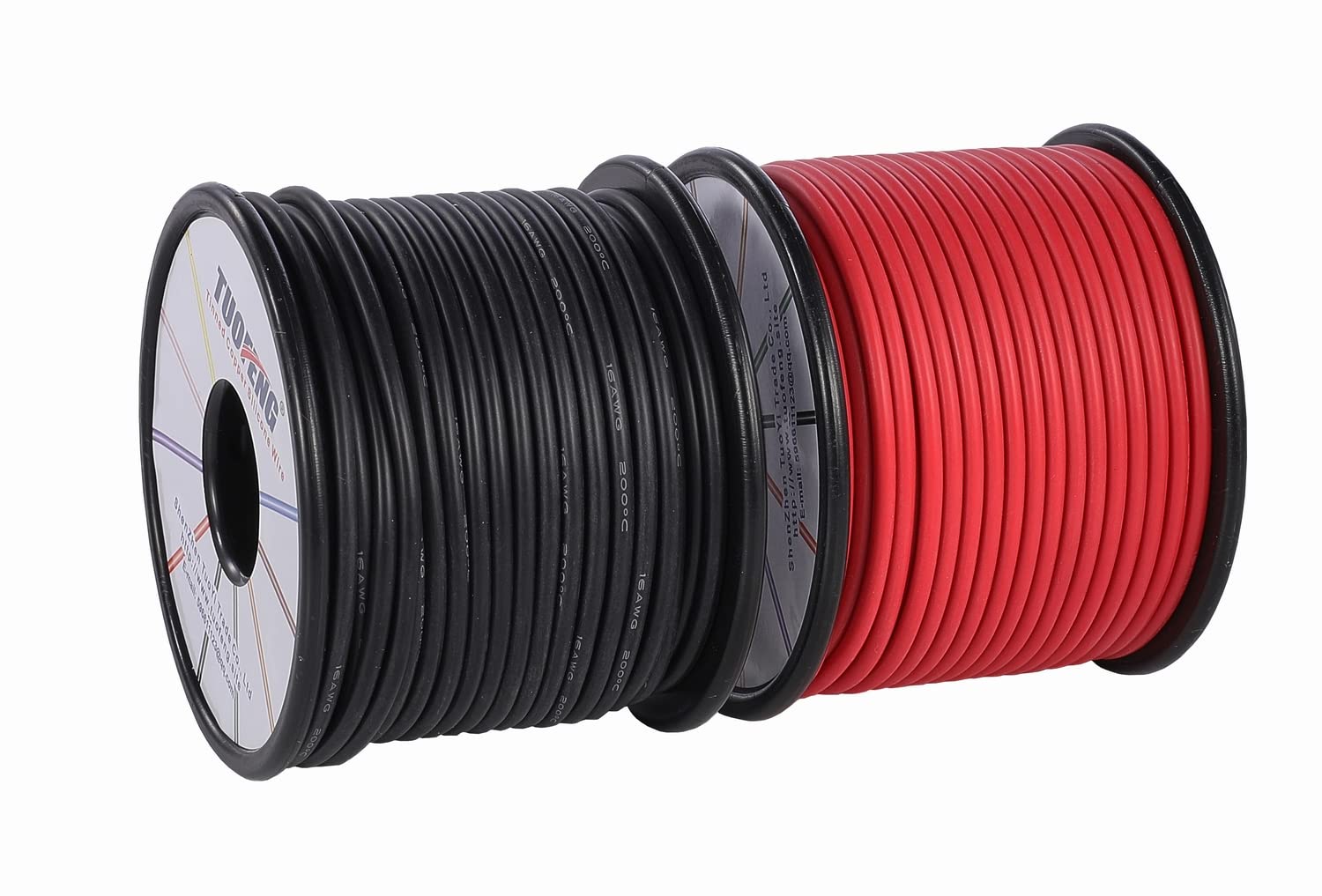 TUOFENG 16 awg Electronic Wire,50 Meter Silicone Wire Flexible Tinned Copper Wire 25 m Black and 25 m Red 1.3mm²Stranded Wire High temperature resistance