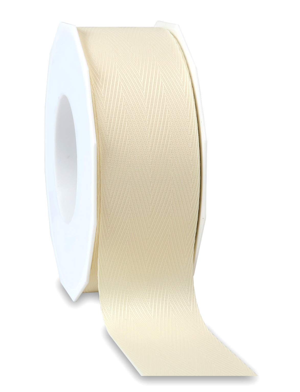 finemark 25 m x 40 mm Decorative Ribbon Love Nature Cream Ivory Gift Ribbon Eco Friendly Recycled from 100% Recycled Material Former Bottles from the Mediterranean