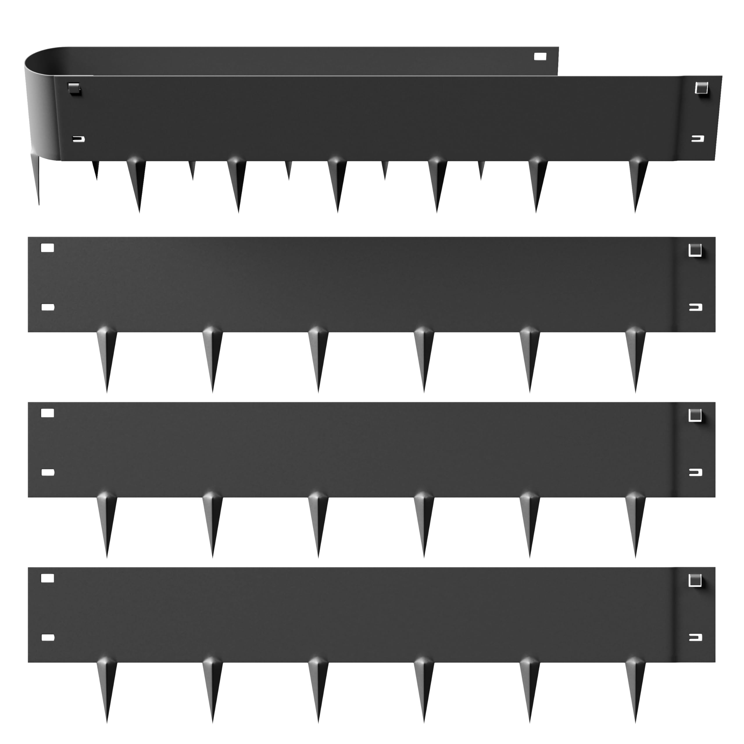Photo 1 of MESTYL 185" Metal Landscape Edging Kit (5PC 39" x 6"), No-Dig Rust-Resistant Galvanized Steel Garden Edging Border, Easy Install Lawn Edging for Flower Beds, Yard, Black Outdoor Edging