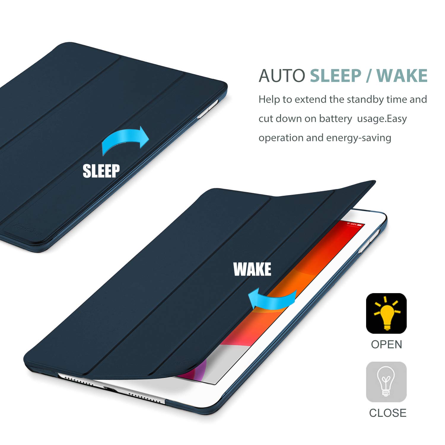 ProCase iPad 10.2 Case 2020 iPad 8th Generation / 2019 iPad 7th Gen Case, Slim Stand Hard Back Shell Protective Smart Cover Case for iPad 10.2 Inch -Emerald Green 