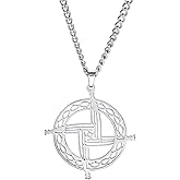 TEAMER Celtic Saint Brigid Cross Necklace Traditional Irish St Brigid Cross Pendant Necklace Amulet Irish Talisman Jewelry For Women Men