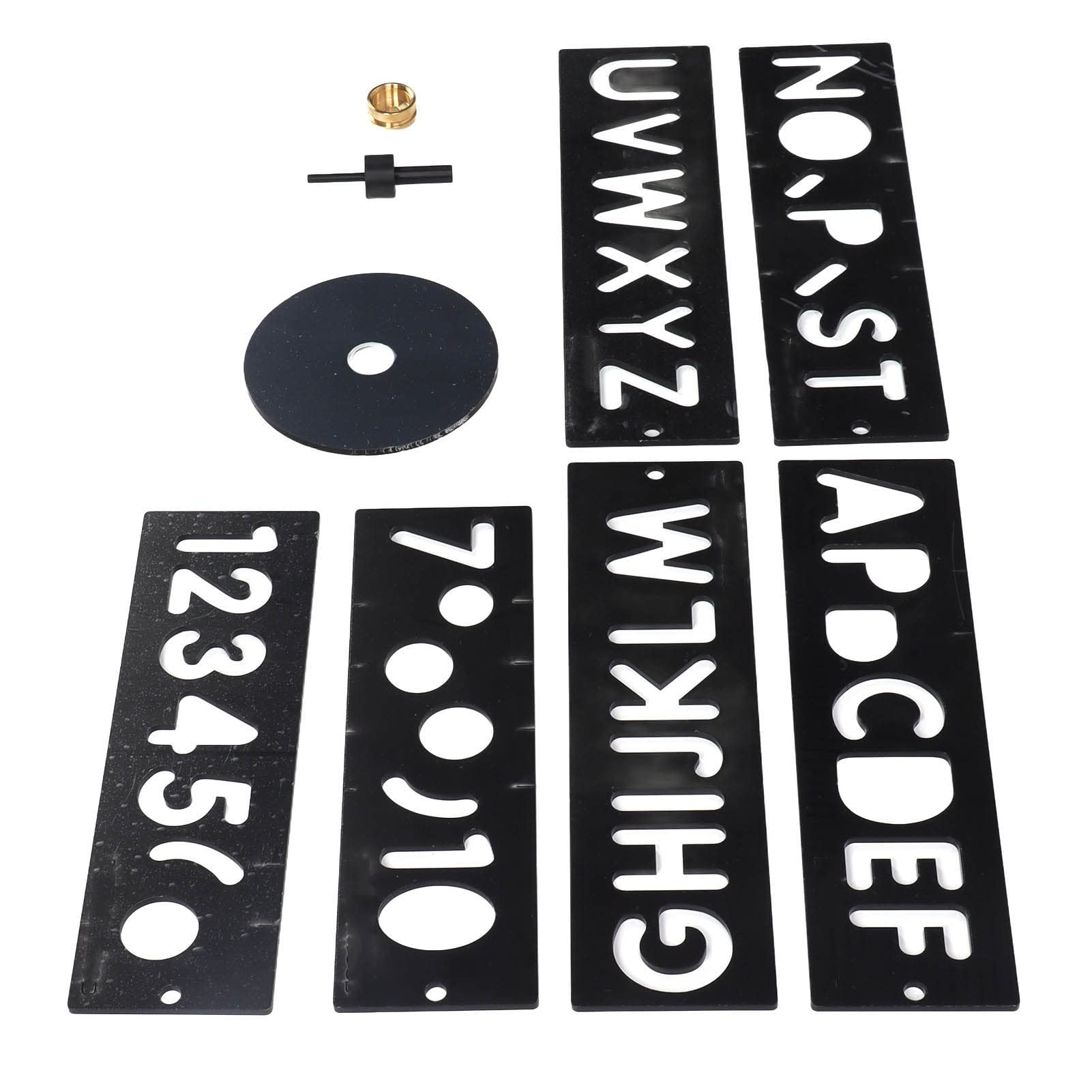 Sign Making Kit, Plastic Laser-Cut Lightweight Carving Template with Letter & Number Stencils, for Woodworking Billboard Design, Reusable Durable Steel Drill Bits