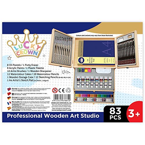 image for Deluxe Art Set- Painting & Drawing Set 83-Piece, Professional Art Kit 