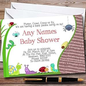 Amazon Com Insects Bugs Ladybirds Personalized Baby Shower