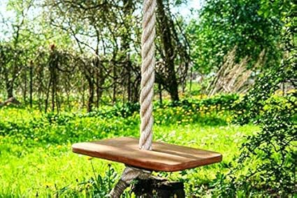 AD Planet High Quality Wooden Square Swing for Home & Garden (Wooden, 14 x 8 inches)
