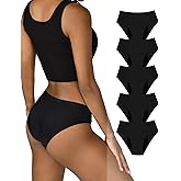 TIICHOO Period Underwear Heavy Flow High Waisted Period Bikini Panties Leakproof Underwear Briefs Pack of 5