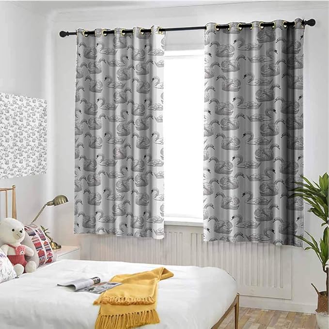 hengshu - Cortinas para Puerta de recámara, diseño de Cisne con Forma