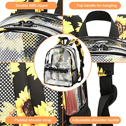 Clear Mini Backpack Stadium Approved 12x12x6 Small Transparent