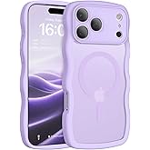 BENTOBEN Magnetic for iPhone 17 Pro Max Case, Cute Wavy [Full Camera Protection][Compatible with MagSafe] Matte Anti-Slip Bumper Women Girls Boys Protective Cover for 17 ProMax 6.9", Lavender Purple