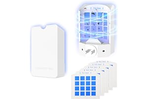 Acoswsi Indoor Fly Trap Plug in, Flying Insect Trap with Blue UV Light, Fruit Fly & Gnat Trap for Indoors, Mess-Free Bug Catcher for Home, 1 Device + 5 Refill Glue Cards