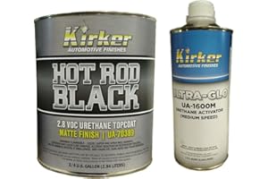 Kirker Hot Rod Black 2.8 VOC Urethane Topcoat Matte Finish UA-70389 3/4 Gallon with Medium Speed Activator
