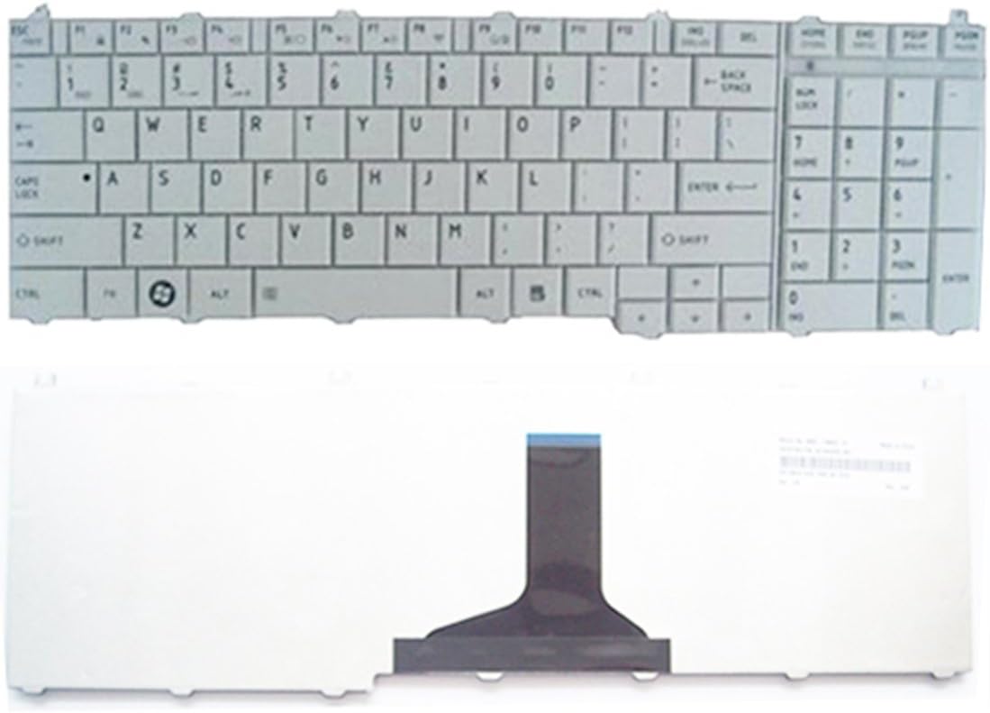 FEBNISCTE Laptop White Keyboard for Toshiba Satellite C650 C650D C655 C660 C665 L650 L655 L650D L655D L670 L675 L750 L775 Series