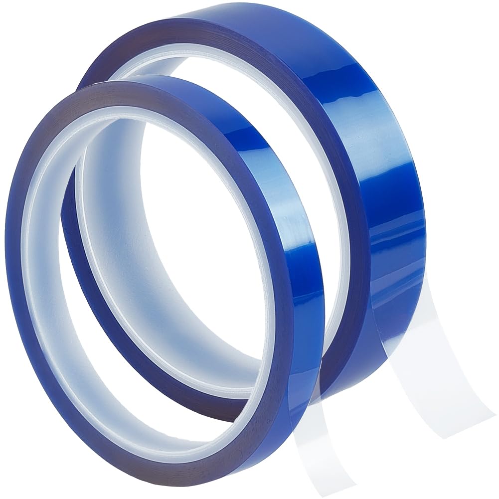 CRASPIRE 2 Rolls 27.4m long Heat Tape for Sublimation Blue Heat Tape High Temperature Heat Resistant Tape Heat Transfer Tape Thermal Tape for Electronics Heat Press Tape