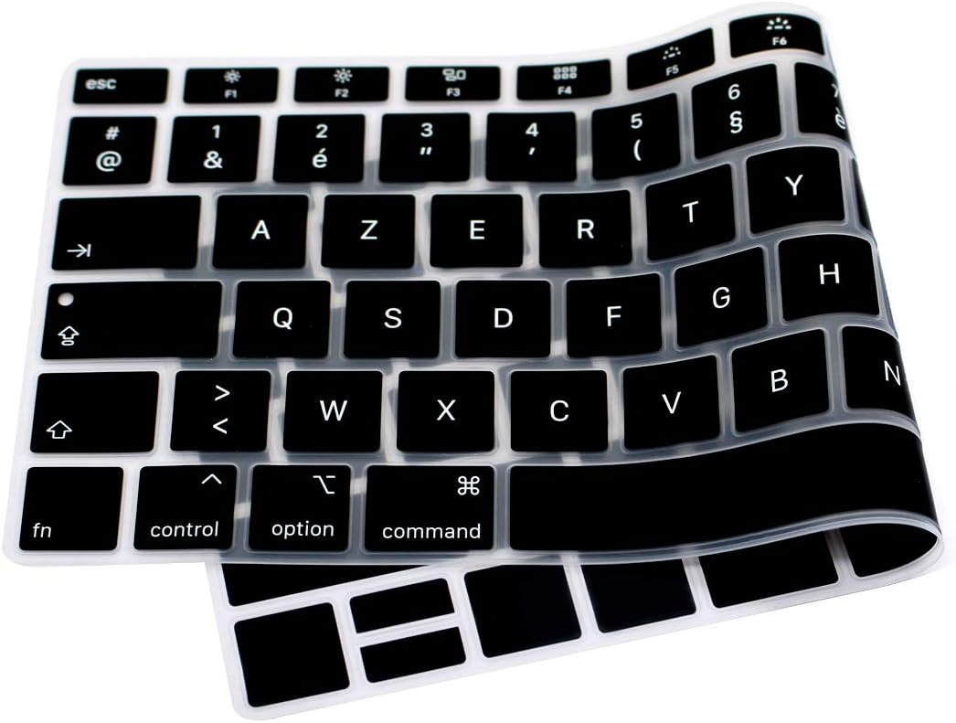MMDW AZERTY French Language Keyboard Cover Compatible with MacBook Air 2018 Release 13.3 inch A1932 with Retina Display and Touch ID Silicone Soft Protector,European Version - Image 4