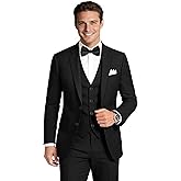 Gentle Season Men's Stretch Slim Fit 5-Piece Suit Set with Blazer, Vest, Pants, Bow Tie, Necktie and Pocket Square