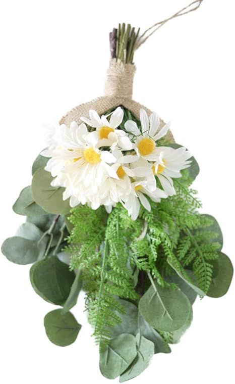Amazon マーガレット スワッグ 花 風水 貯蓄 運気 夏 造花 壁掛け 玄関 ハンドメイド トロピカル アーティフィシャルフラワー インテリア Flora フローラ 造花 オンライン通販