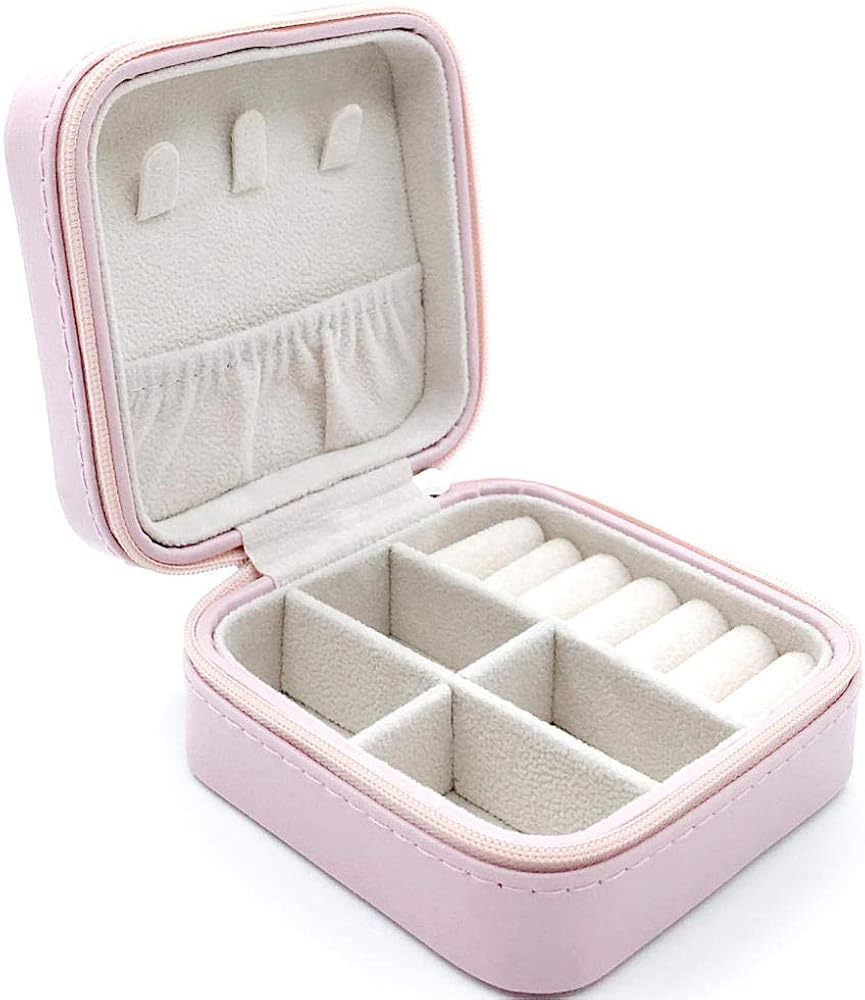 LITTLETAIL Jewelry Box Square pu MultiFunction Zipper Portable Jewelry