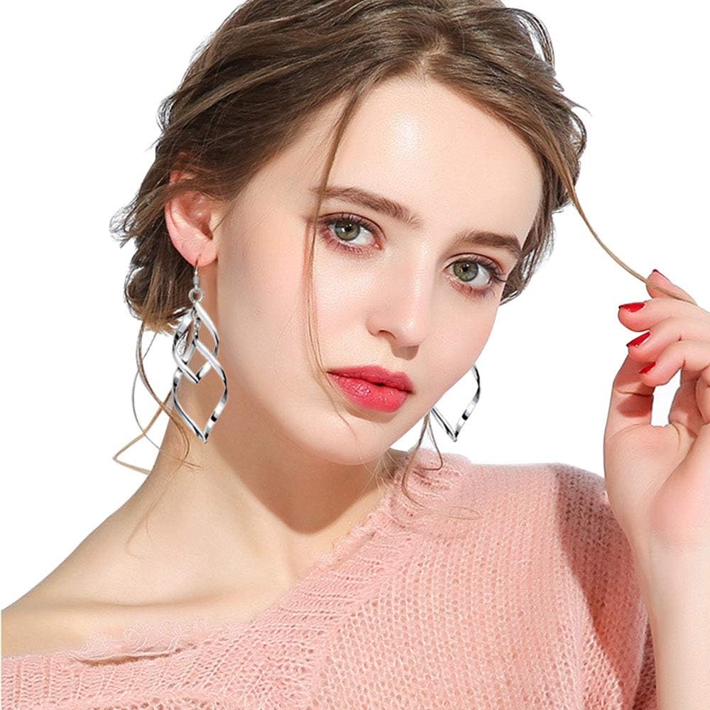 12 Pairs Drop Dangle Earrings for Women Dangling Fashion Silver